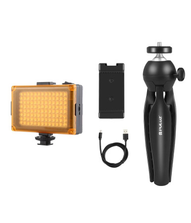Puluz Set Registrazione Live Treppiede + Lampada LED + Clip Telefono PKT3131B