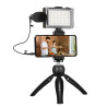 Puluz Set Registrazione Live: Treppiede + Luce LED + Microfono + Clip Telefono PKT3132B
