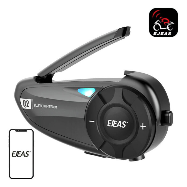 EJEAS Q2 Interfono Moto Bluetooth 5.1 800m IP65