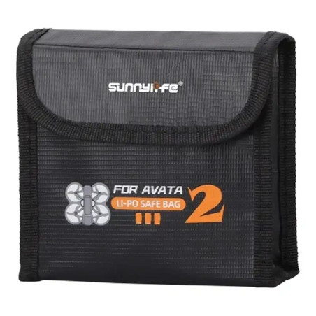 Sunnylife Borsa Porta Batterie per DJI Avata 2 (3 Batterie) Nero