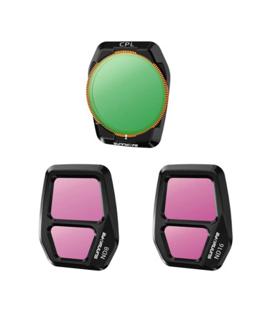 Sunnylife Filtro Obiettivo Regolabile A3S-FI925CPL, CPL+ND8+ND16 per AIR 3S, 3pz