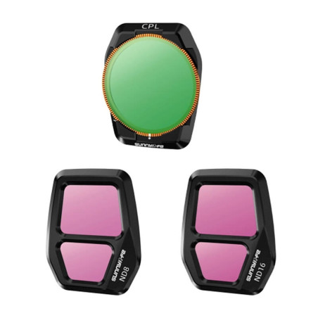 Sunnylife Filtro Obiettivo Regolabile A3S-FI925CPL, CPL+ND8+ND16 per AIR 3S, 3pz