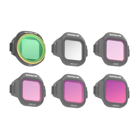 Set 6 filtri Sunnylife MCUV + CPL + ND8 + ND16 + ND32 + ND64 per MINI 5 Pro