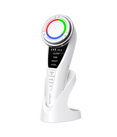 ANLAN Massaggiatore Viso Ultrasuoni Terapia Luce 01-ADRY15-001 Bianco