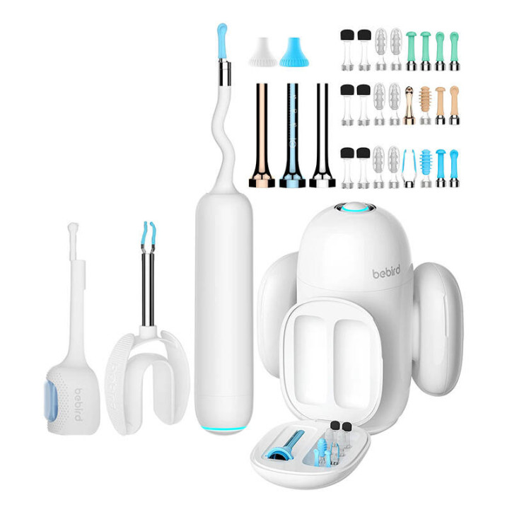 Bebird Home 30S Otoscopio con Telecamera per Pulizia Orecchie Bianco