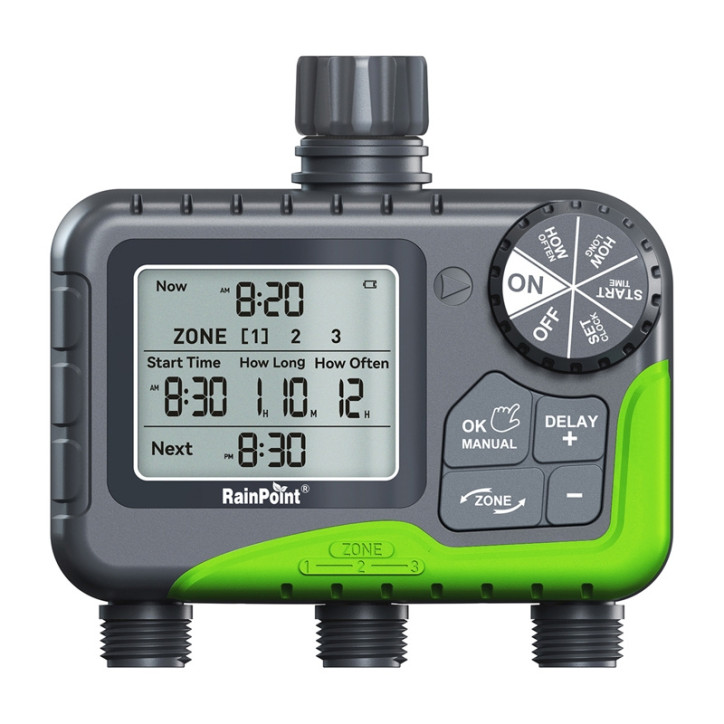 Timer per tubo da giardino RainPoint ITV305 a 3 zone