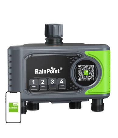 RainPoint HTV405FRF Controllore Irrigazione WiFi 4 Zone