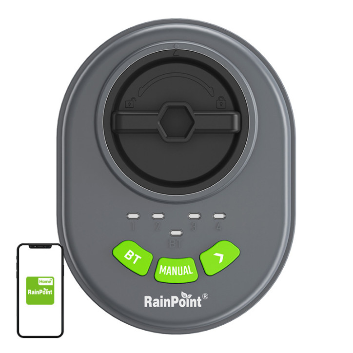 RainPoint Controller Irrigazione 4 Zone con App, Bluetooth