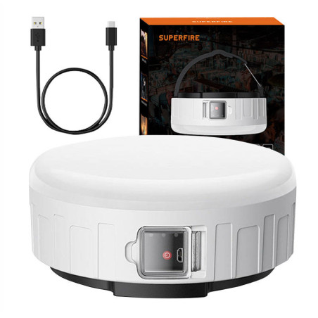 Superfire T25 Torcia da campeggio, 400 lm, USB, 3 modalità