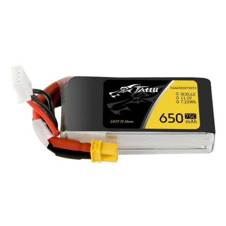 Batteria Tattu 650mAh 11,1V 75C 3S1P