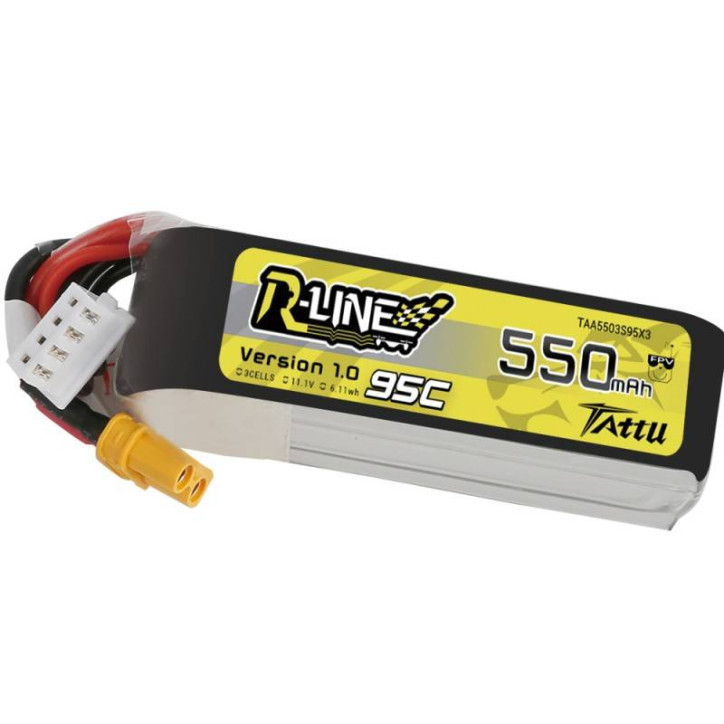 Batteria Tattu R-Line 550mAh 11.1V 95C 3S1P XT30
