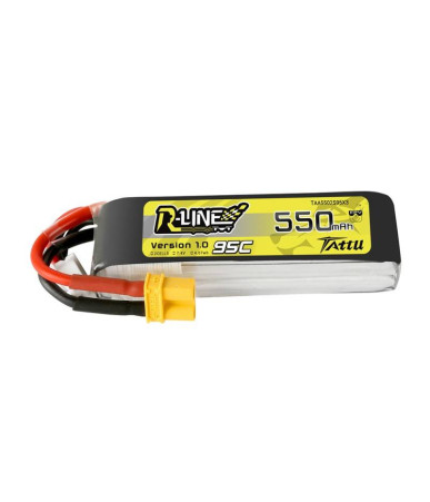 Batteria Tattu R-Line 550mAh 7.4V 95C 2S1P XT30