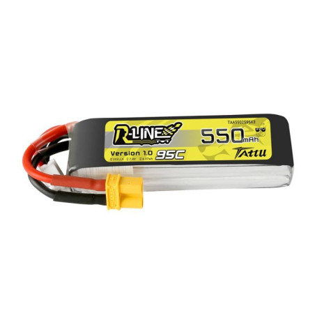 Batteria Tattu R-Line 550mAh 7.4V 95C 2S1P XT30