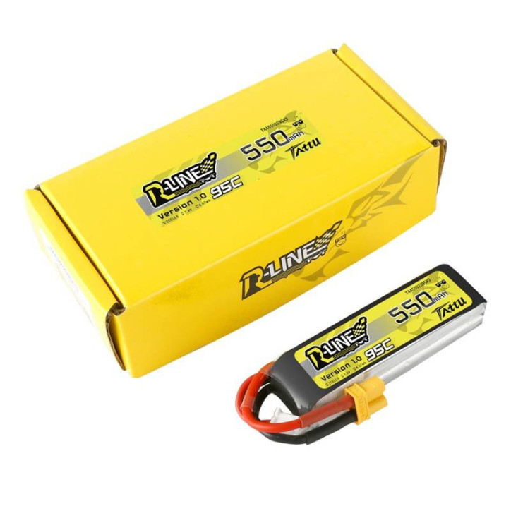 Batteria Tattu R-Line 550mAh 7.4V 95C 2S1P XT30