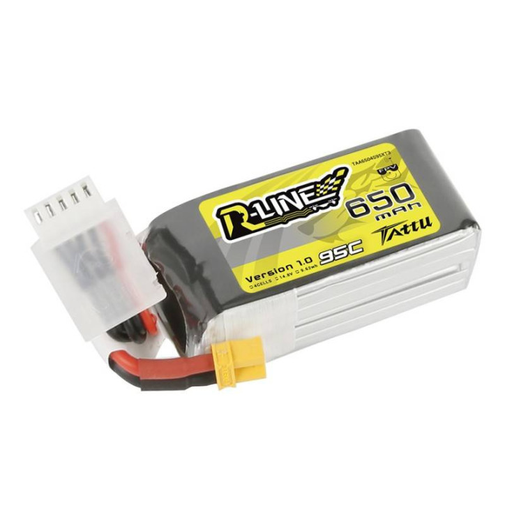 Batteria Tattu R-Line 650mAh 14,8V 95C 4S1P XT30