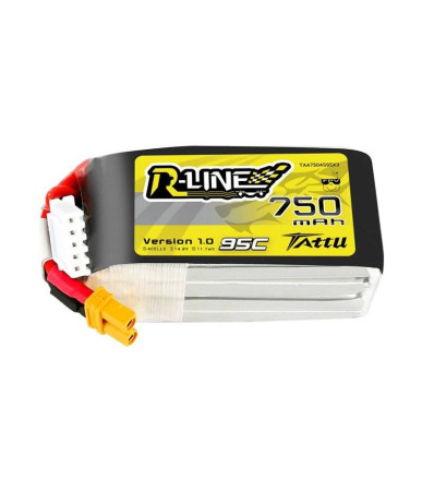 Batteria Tattu R-Line 750mAh 14.8V 95C 4S1P JST-XHR