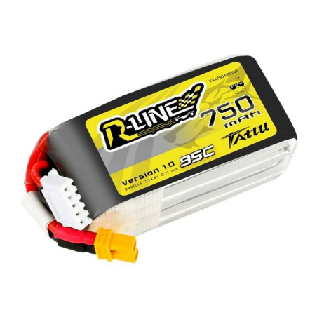 Batteria Tattu R-Line 750mAh 14.8V 95C 4S1P JST-XHR