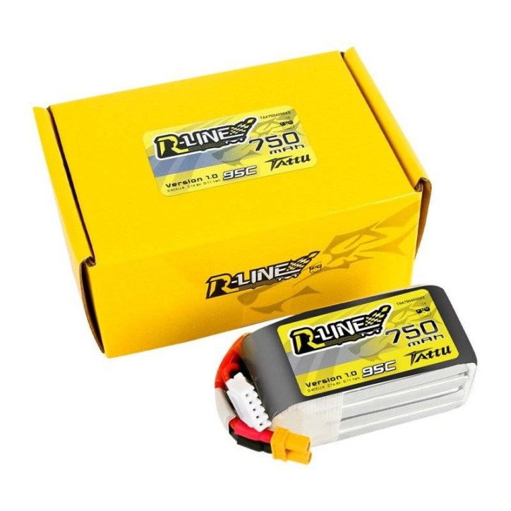 Batteria Tattu R-Line 750mAh 14.8V 95C 4S1P JST-XHR