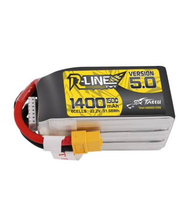 Batteria Tattu R-Line 5.0 1400mAh 22.2V 150C 6S1P XT60
