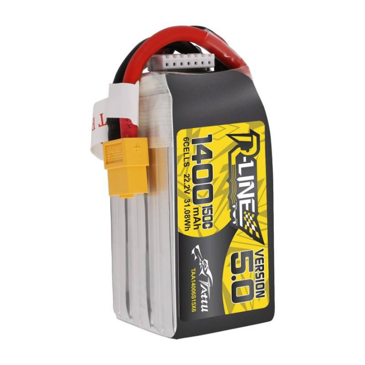 Batteria Tattu R-Line 5.0 1400mAh 22.2V 150C 6S1P XT60