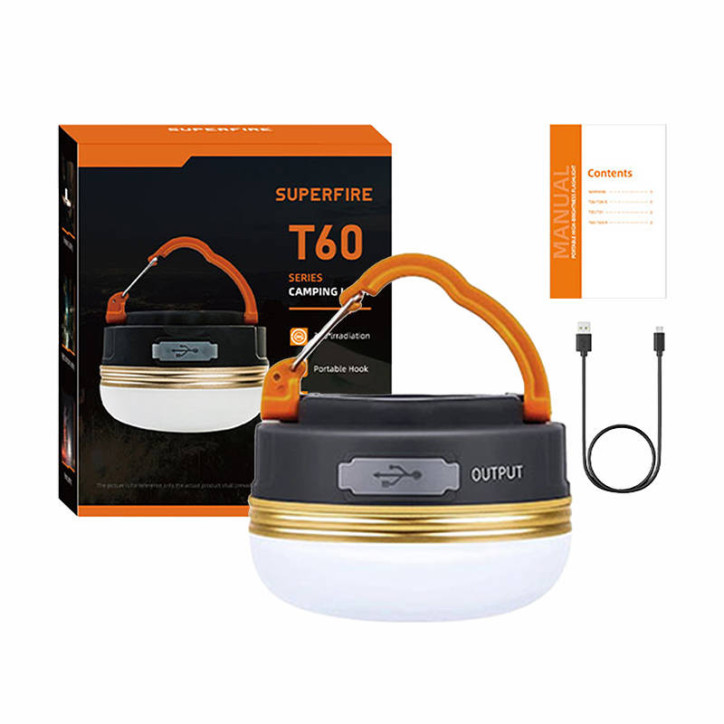 Lampada da campeggio Superfire T60, 2,5W, 1000mAh