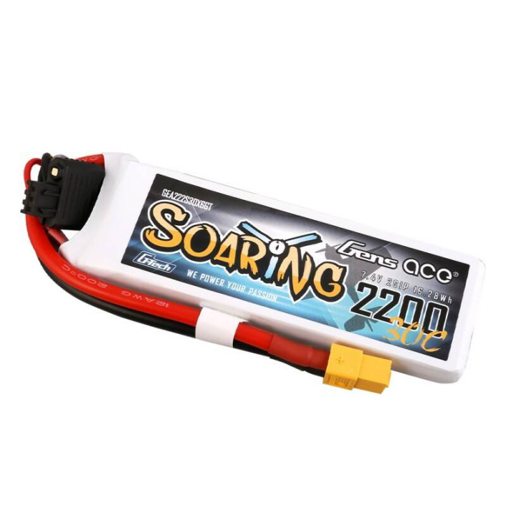 Gens Ace G-Tech Soaring 2200mAh 7.4V 30C 2S1P Batteria XT60