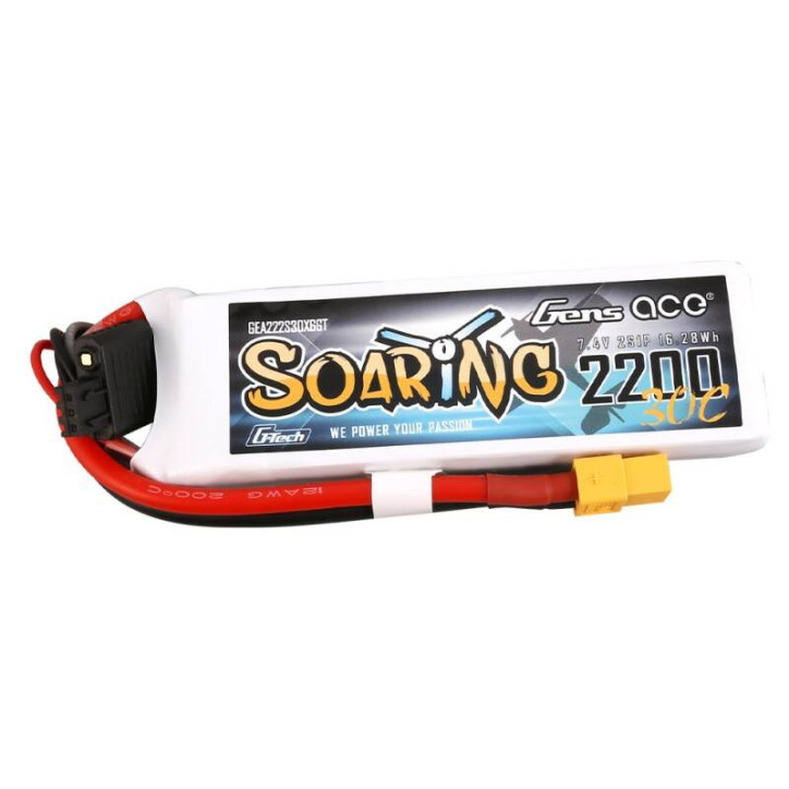 Gens Ace G-Tech Soaring 2200mAh 7.4V 30C 2S1P Batteria XT60