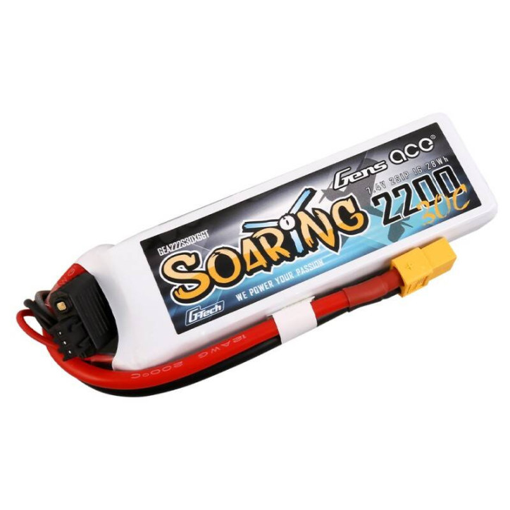 Gens Ace G-Tech Soaring 2200mAh 7.4V 30C 2S1P Batteria XT60