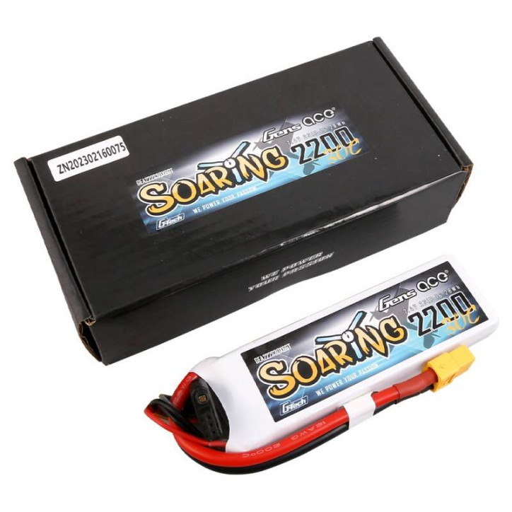 Gens Ace G-Tech Soaring 2200mAh 7.4V 30C 2S1P Batteria XT60