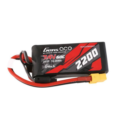 GensAce G-Tech LiPo 2200mAh 7.4V 60C 2S1P Batteria XT60