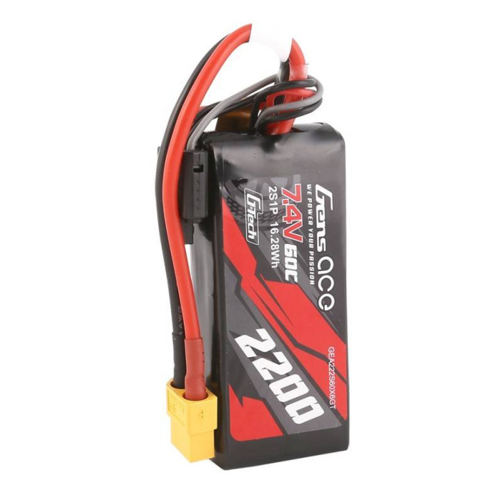 GensAce G-Tech LiPo 2200mAh 7.4V 60C 2S1P Batteria XT60
