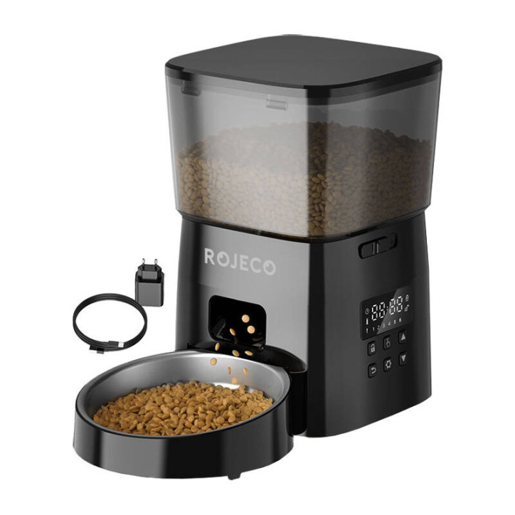 Rojeco 2L Distributore Automatico Cibo per Animali Tasto
