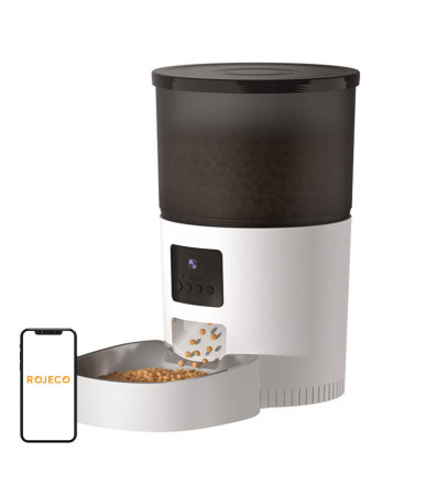 Rojeco 3L Distributore Automatico Cibo per Animali con WiFi e Fotocamera