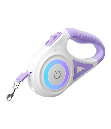 Rojeco Guinzaglio Automatico per Cani LED 5 m (Viola)