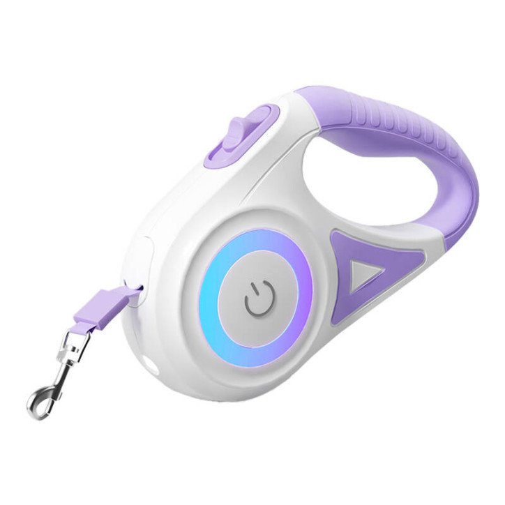 Rojeco Guinzaglio Automatico per Cani LED 5 m (Viola)