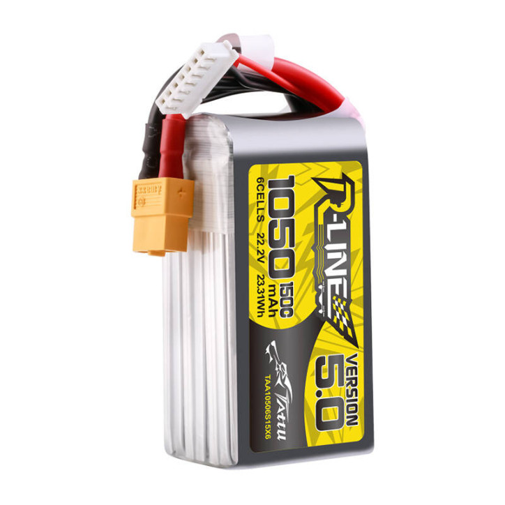 Tattu R-Line 5.0 1050mAh 22.2V 6S 150C Batteria XT60