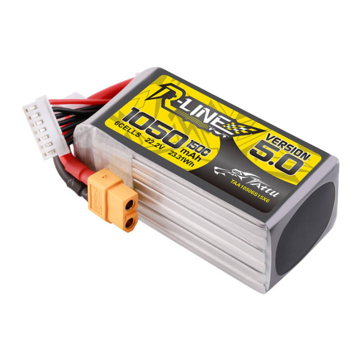 Tattu R-Line 5.0 1050mAh 22.2V 6S 150C Batteria XT60
