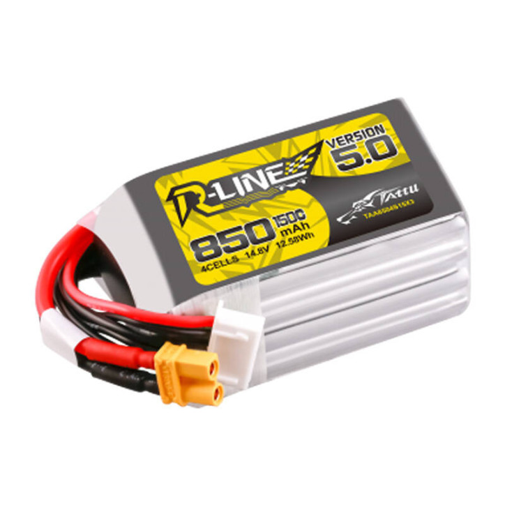 Tattu R-Line Versione 5.0 Batteria LiPo 850 mAh 14,8 V 4S1P 150C XT30U-F