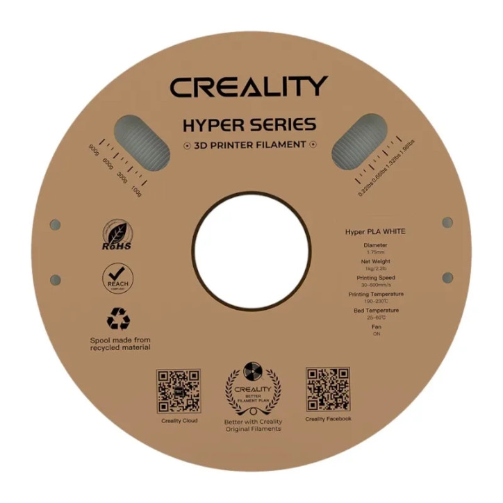 Creality Hyper PLA Filament Bianco 1.75mm 1kg Creality Hyper PLA Filament Bianco 1.75mm 1kg