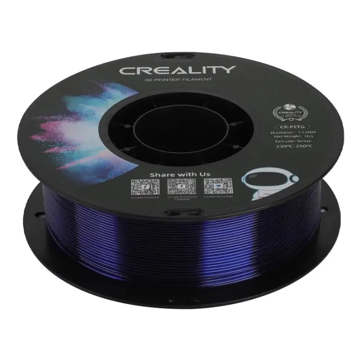 Creality CR-PETG Filamento Trasparente Blu 1.75mm 1kg Creality CR-PETG Filamento Trasparente Blu 1.75mm 1kg