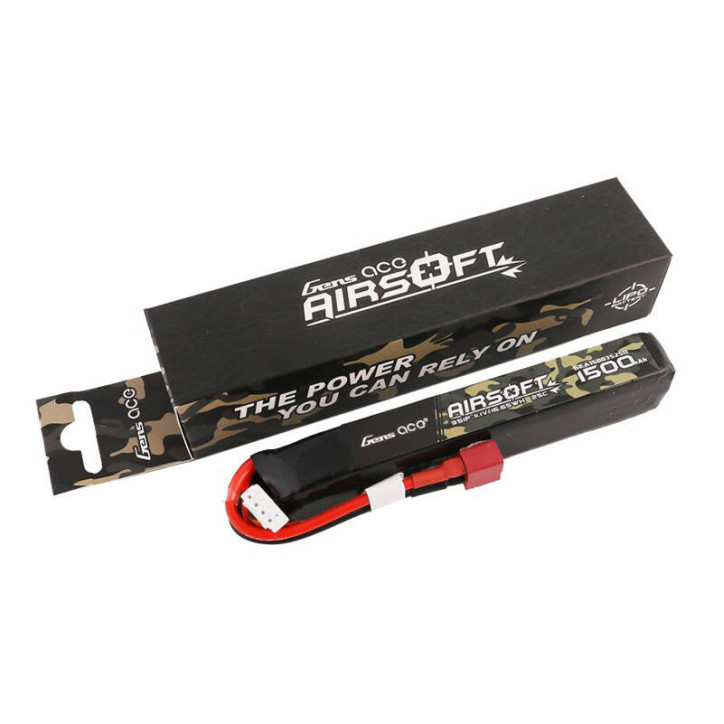 Gens ace 25C 1500mAh 3S1P 11.1V Batteria Lipo per Airsoft Gun con T Plug