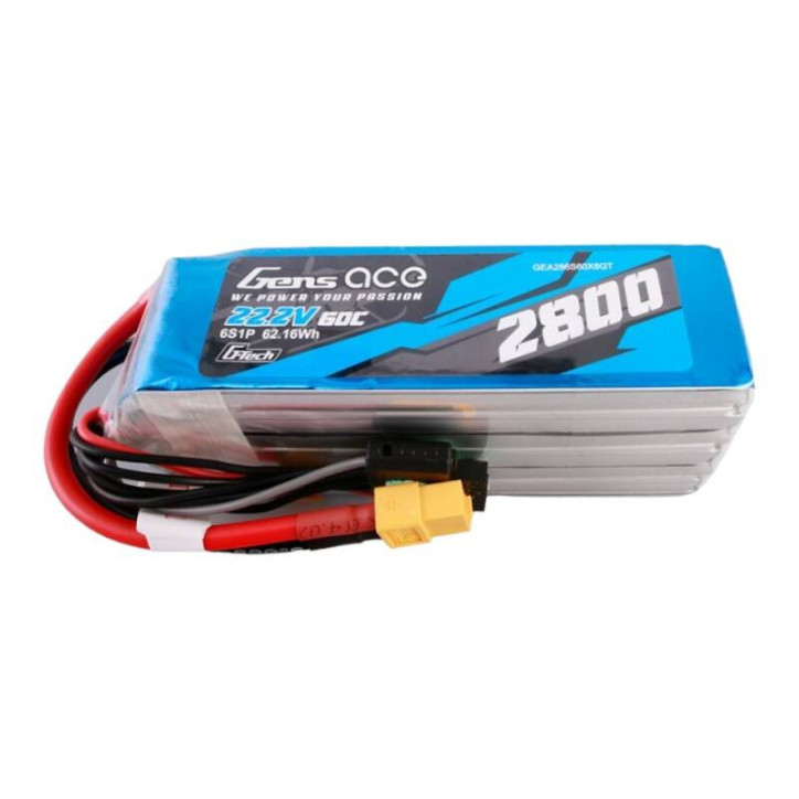 Gens ace G-Tech 2800mAh 22.2V 60C 6S1P Lipo Battery Pack con spina XT60