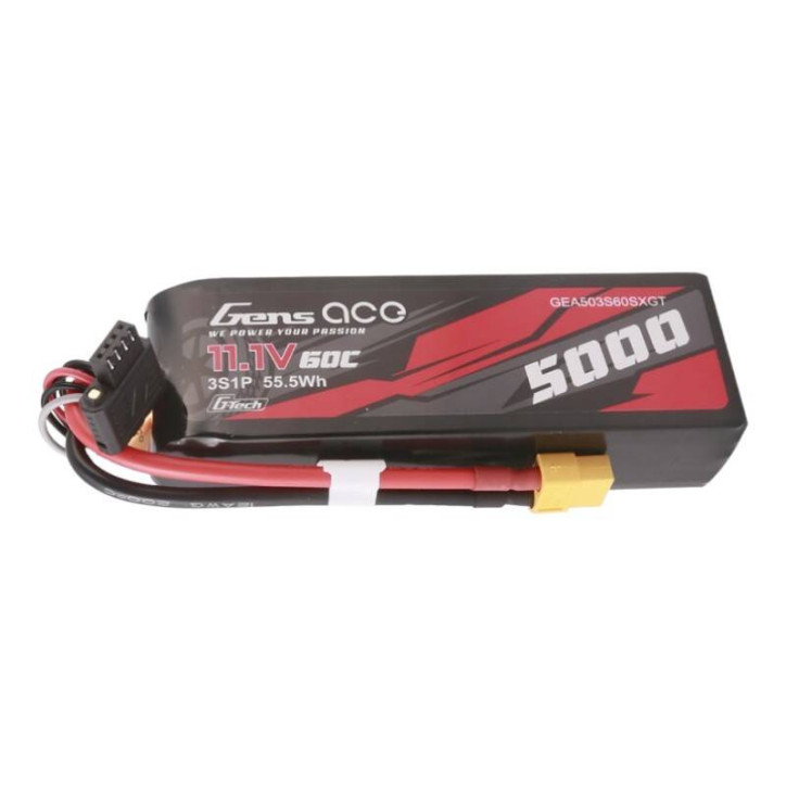 Gens ace G-Tech 5000mAh 11.1V 60C 3S1P Lipo con spina XT60