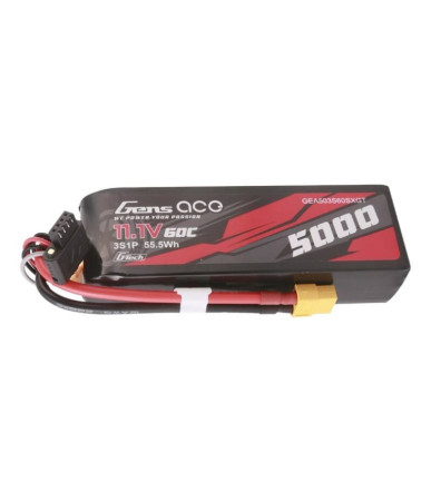 Gens ace G-Tech 5000mAh 11.1V 60C 3S1P Lipo Batteria Short-Size con XT60