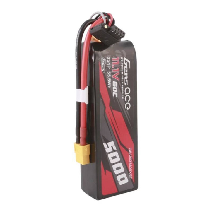 Gens ace G-Tech 5000mAh 11.1V 60C 3S1P Lipo Batteria Short-Size con XT60