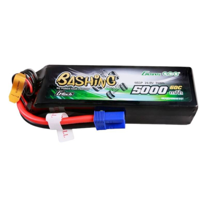 Gens ace G-Tech 5000mAh 14.8V 4S1P 60C Lipo Battery EC5 Plug-Bashing Series
