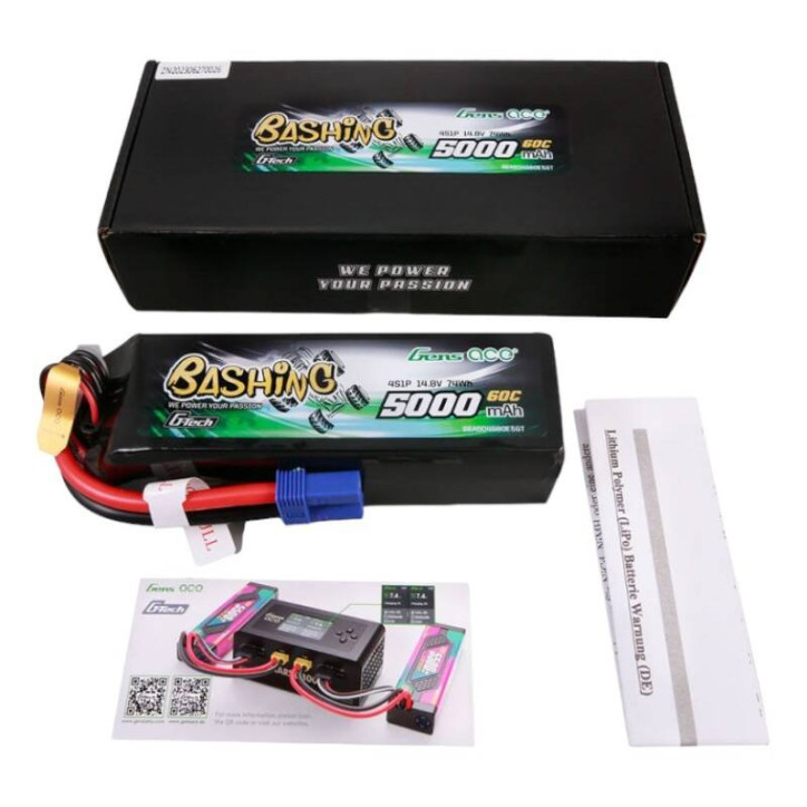 Gens ace G-Tech 5000mAh 14.8V 4S1P 60C Lipo Battery EC5 Plug-Bashing Series