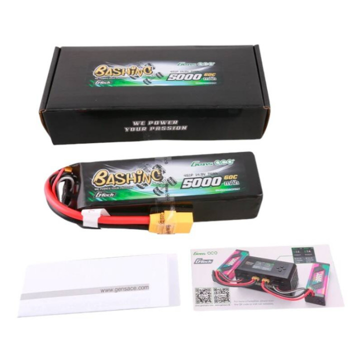 Gens ace G-Tech 5000mAh 14.8V 4S1P 60C Lipo Battery Pack con XT90 Plug-Bashing Series