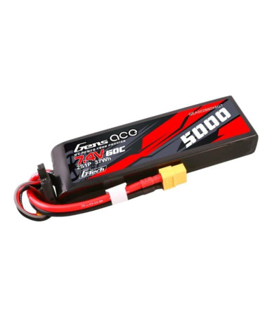 Gens ace G-Tech 5000mAh 7.4V 60C 2S1P Lipo con case in PC e connettore XT60