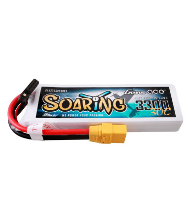 Gens ace G-Tech Soaring 3300mAh 11.1V 30C 3S1P Lipo Battery Pack con XT90 plug